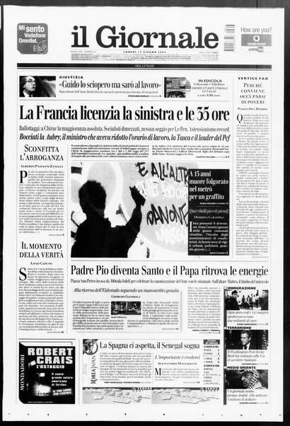 Il giornale del lunedi